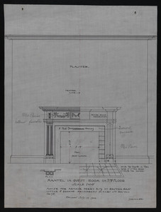 Mantel in Guest Room on 3rd Floor, Revised July 12, 1906