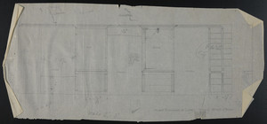 Window Elevation of Library Showing Mirrors & Tables, undated