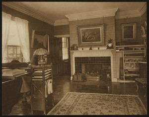 Wigglesworth House, 303 Adams Street, Milton, Mass., possibly music room, with a fireplace