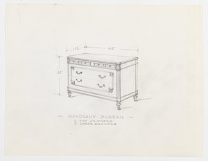 Pencil sketch -- "Mahogany Bureau"