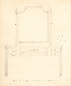 "Toilet Table of Ivory White and Gold"