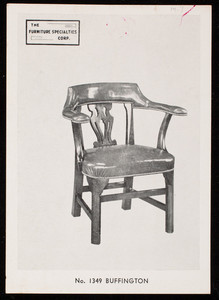 Trade card for Furniture Specialties Corp., chair, 318 East 61st Street, New York, New York