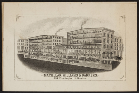 Macullar, Williams & Parker's, clothing store, 400 Washington Street, Boston, Mass., undated