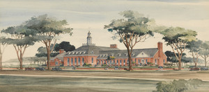 Perspective drawing of Memorial Community Building, Winchendon, Mass., undated