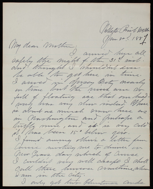 Thomas Lincoln Casey, Jr. to Emma Weir Casey, January 2, 1881