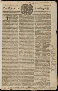 The Boston Evening-Post, 5 June 1769