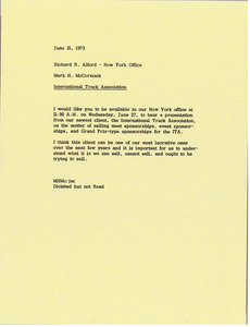 Memorandum from Mark H. McCormack to Richard R. Alford