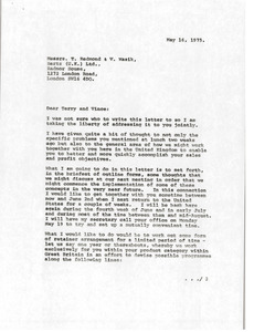 Letter from Mark H. McCormack to T. Redmond and V. Wasik