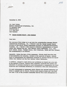 Letter from Arnold Palmer Enterprises to Jack Urlwin