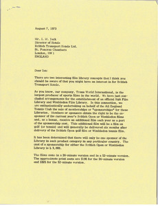 Letter from Mark H. McCormack to I. M. Jack
