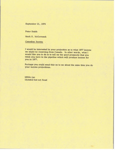 Memorandum from Mark H. McCormack to Peter Smith