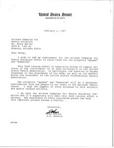 Letter from John McCain to Penny Butler