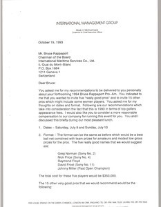 Letter from Mark H. McCormack to Bruce Rappaport