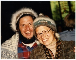 Sandi and Mark Sommer wearing handknit hats