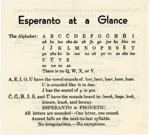 Esperanto at a glance