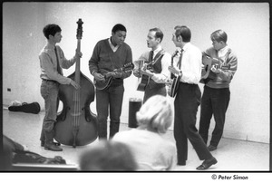 Dr. Doubilet and the Park Street Undertakers: (l-r) David Doubilet, unidentified mandolinist, George Nelson, Neil Rossi, unidentified guitarist