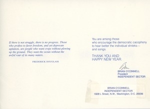 Card from Brian O'Connell to unidentified correspondent