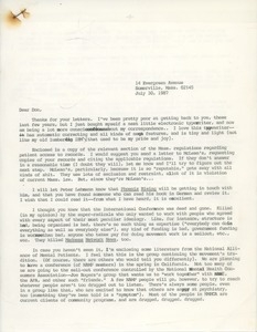 Letter from Judi Chamberlin to Don Weitz
