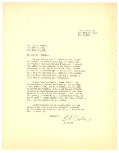 Letter from L. F. Coles to W. E. B. Du Bois