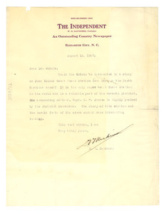 Letter from D. V. Meekins to W. E. B. Du Bois