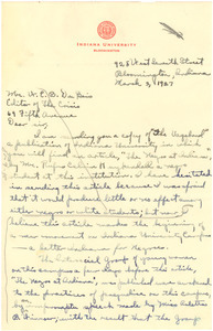 Letter from Elizabeth Eagleson to W. E. B. Du Bois