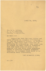 Letter from W. E. B. Du Bois to W. C. Wallace
