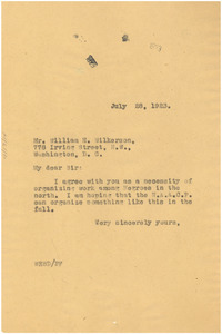 Letter from W. E. B. Du Bois to William H. Wilkerson Jr.