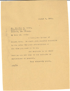 Letter from Crisis to Charles E. Banks