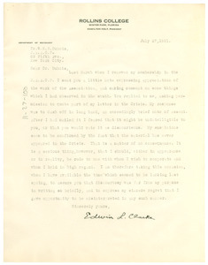 Letter from Edwin L. Clarke to W. E. B. Du Bois