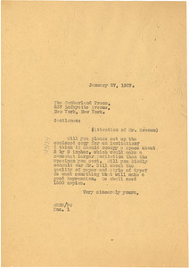 Letter from W. E. B. Du Bois to Cumberland Press