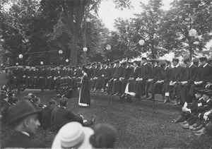 Class of 1916 in caps and gowns