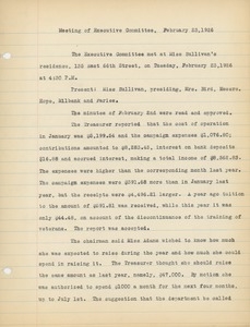 Meeting minutes of the Executive Committee for the Institute for Crippled and Disabled Men