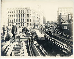 North Station construction of shuttle track