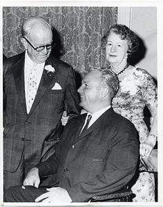 Mayor John F. Collins speaks and Greater Boston Chamber of Commerce President Harry J. Blake