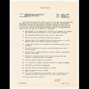 Minutes from meeting of Washington Park Association of Apartment House Owners (WAPAAHO) held June 2, 1964 at Freedom House