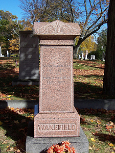 Cyrus Wakefield tomb, Lakeside Cemetery, Wakefield, Mass.