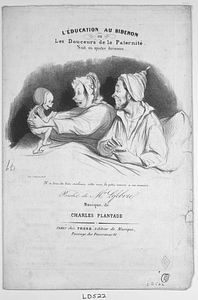 L' ÉDUCATION AU BIBERON ou s Douceurs de la Paternité. Nuit en quatre divisions. Il a donc été bien méchant cette nuit, le petit amour de sa memère. Paroles de Mr. febvre Musique de CHARS PNTADE PARIS chez FRÈRE, Editeur de Musique, Passage des Panoramas, 16