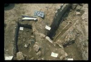 Skeletal remains at trench 25, 1980