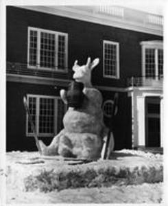 Cow Snow Sculpture, Winter Carnival 1959