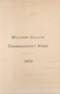 Program of Williams College Commencement week exercises, 1903