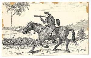 Man riding horse illustration