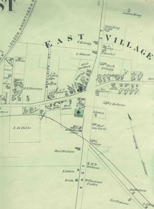 Map of East Village in Amherst, 1873