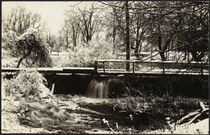 Winter scene of town dam