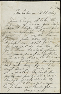 Letter from John Lally to his sister, Bridgett Lally, August 1, 1864