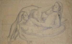 "Untitled (Two female nudes)" Lucy L'Engle (1889-1978)