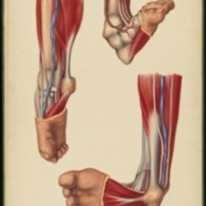 Teaching watercolor of the muscles of clubfeet