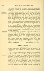 1793 Chap. 0018 An Act To Incorporate Certain Lands In The Town Of ...