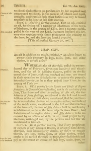 1806 Chap. 0114. An Act In Addition To An Act, Entitled, "An Act To Secure To Owners Their Property In Logs, Masts, Spars, And Other Timber, In Certain Cafes."