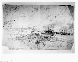 The War in Louisianna: General Weitzel's Expedition up the Bayou Teche to Destroy the Rebel Ironclad Gunboat P.A. Cotton