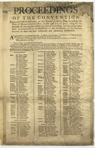 Proceedings of the Convention Begun and held at Concord, in the county of Middlesex, in and for the State of Massachusetts-Bay, on the 14th Day of July, 1779, for the Purpose of carrying into Effect the several interesting and important Measures recommmended by Congress, to the Inhabitants of the United States.